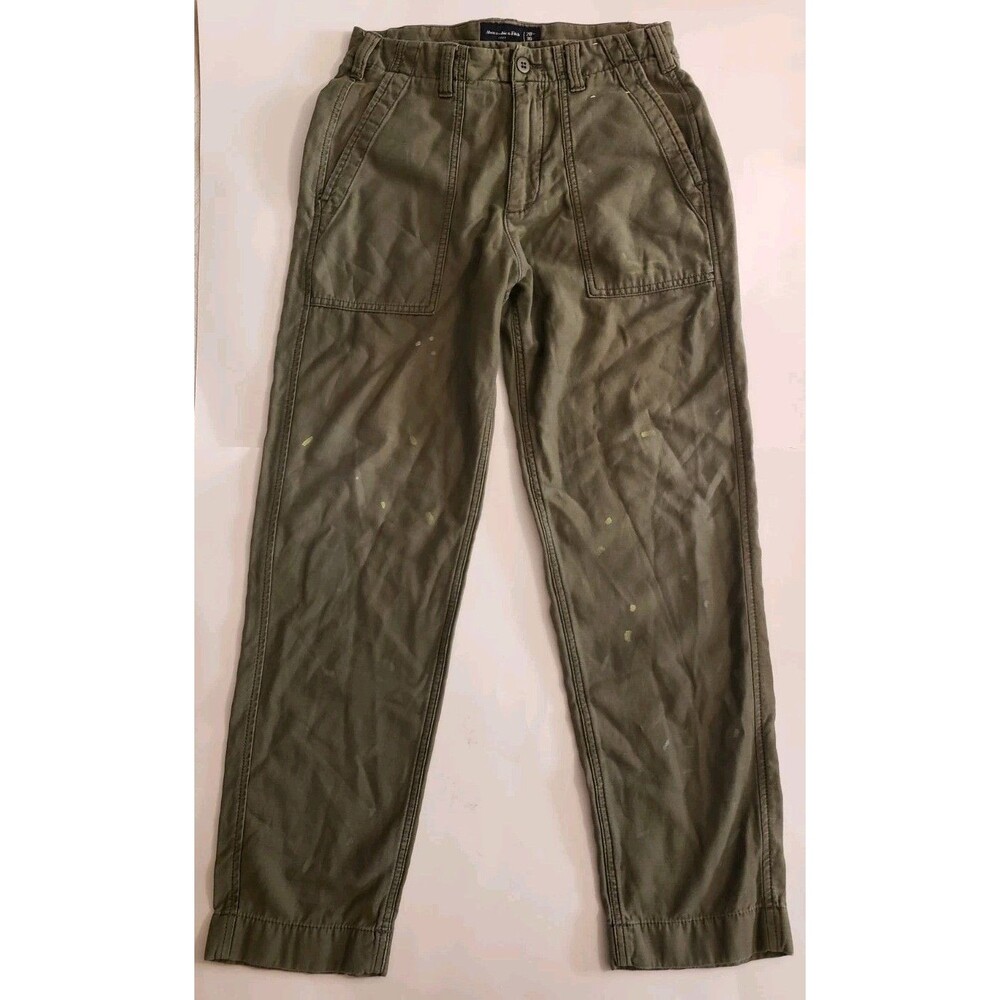 Abercrombie & Fitch Womens Cargo Utility Pants Size 28x30 Olive Green Loose Fit